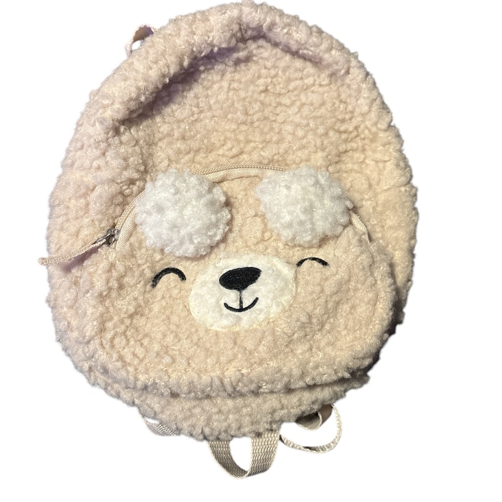 Cute Bear Fleece Backpack